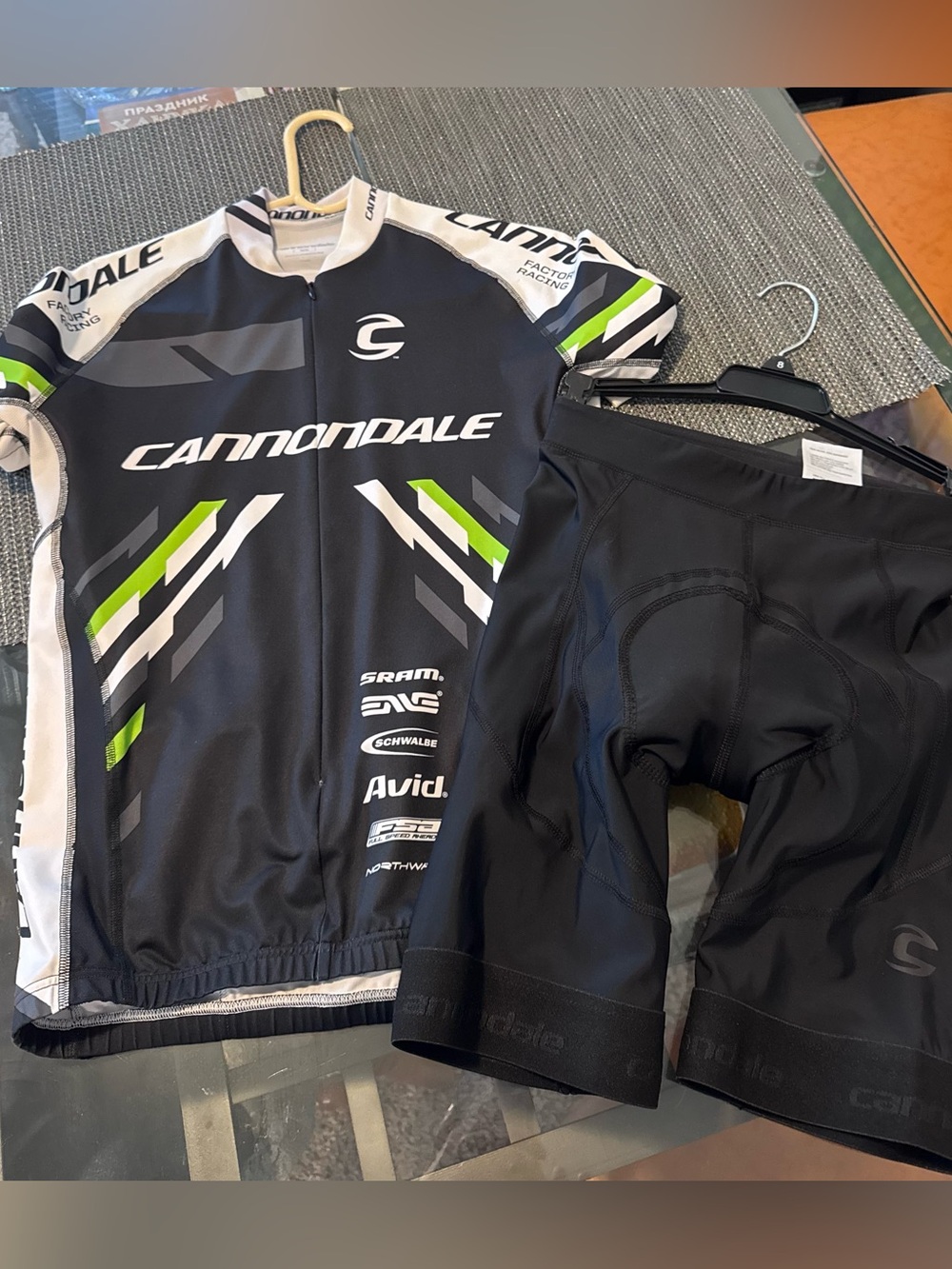 Cannondale Cycling Jersey and Cannondale
Black Cycling Padded Shorts